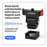 XT-XINTE Aluminum Alloy Sports camera magnetic quick release cold shoe bracket base Adapter Fix Mount for GOPRO 13 Action Camera Expansion for DSLR Camera rabbit cage