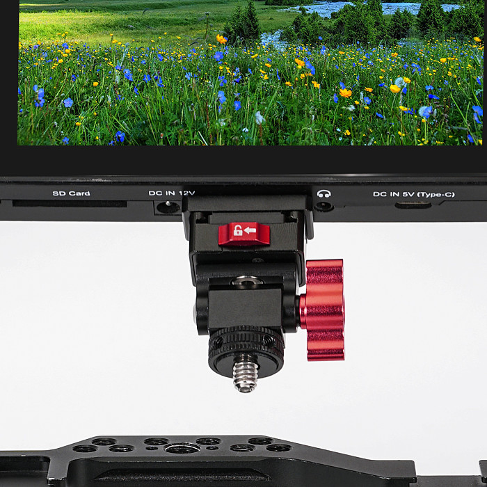Quick Release Monitor Holder Swivel Tilt Adjustable DSLR Camera Monitor Stand Mount Tripod Bracket for Vlog Shooting Camera Rabbit Cage