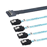 OCuLink PCI-Express SAS SFF-8611 4i 90 degree to 4X SATA 7P connection cable Server Hard Drive Adapter