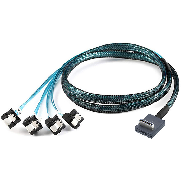 OCuLink PCI-Express SFF-8611 4i 90 degree to 4X SATA 7P connection cable Server Hard Drive Adapter