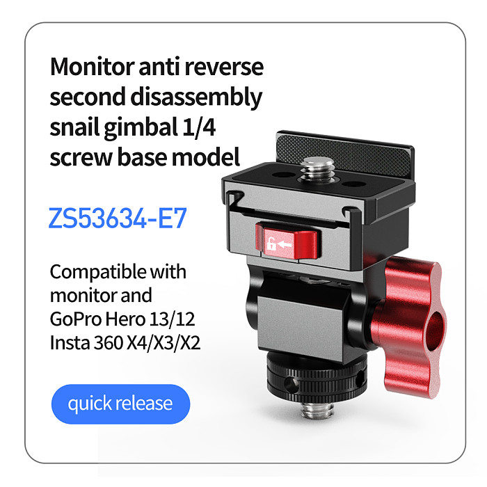Quick Release Monitor Holder Swivel Tilt Adjustable DSLR Camera Monitor Stand Mount Tripod Bracket for Vlog Shooting Camera Rabbit Cage