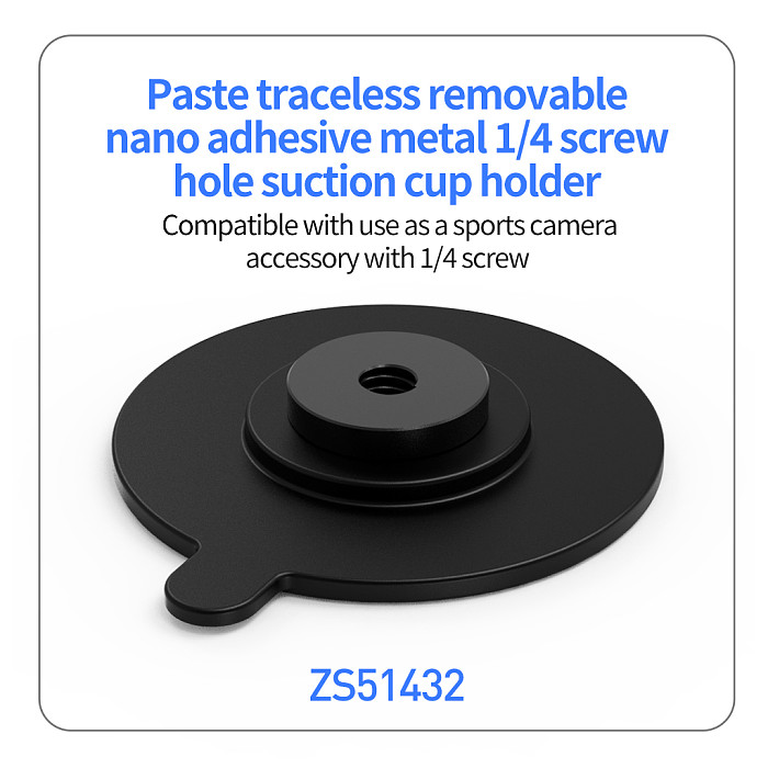 XT-XINTE Mobile Nano Adhesive Metal Suction Cup Holder For Car Suction Cup/Live Streaming Suction Cup/For Sports camera For GOPRO13/12/DJI OSMO 360 ACTION 5pro/Insta 360X4/X3/X2 And Other Camera Equipment Accessories