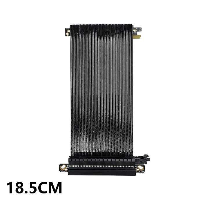 PCIe 5.0 X16 GEN5 64GB/s Bi-Directional Bandwidth Graphics Card Extension Cable for ITX Case Silver-Plated GPU Extension Cable