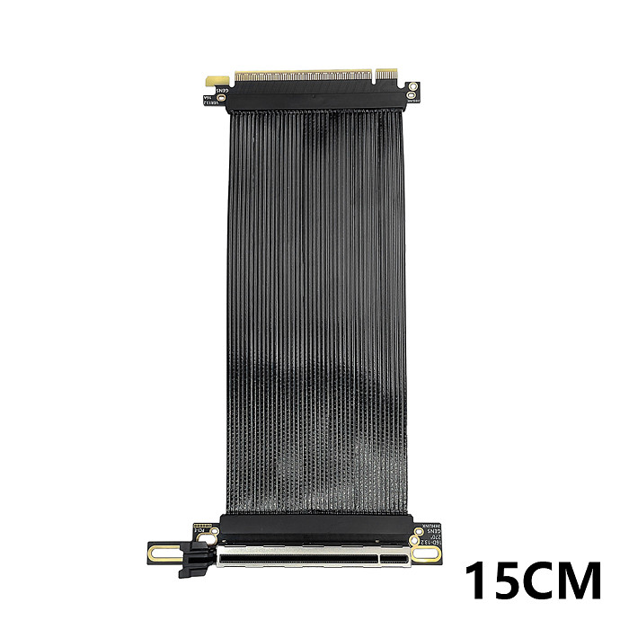 PCIe 5.0 X16 GEN5 64GB/s Bi-Directional Bandwidth Graphics Card Extension Cable for ITX Case Silver-Plated GPU Extension Cable