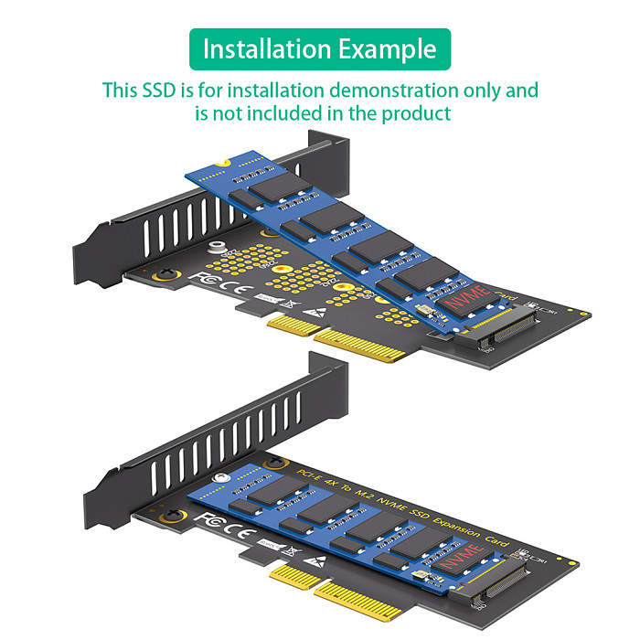 PCI-E 4X To M.2 NVME SSD Expansion Card Adapter NGFF M.2 Key M Slot Support 2230 2242 2260 2280 M.2 SSD