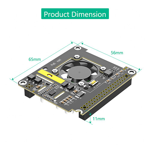 Pi 5 PoE HAT Aluminum Case for Raspberry Pi 5 with Cooling Fan/Computer Module 5 Power Over Ethernet HAT for Pi 5/CM5 5V 5A 25W