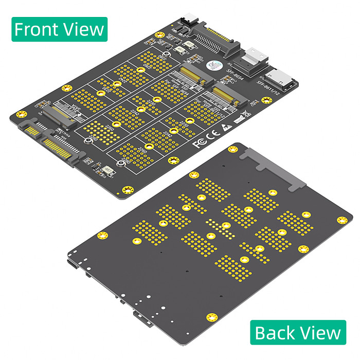 3 in 1 Combo M.2 NGFF NVMe SSD/ SATA-Bus SSD to SFF-8611/8612 8654/and SATA Adapter For 2230 2242 2260 2280