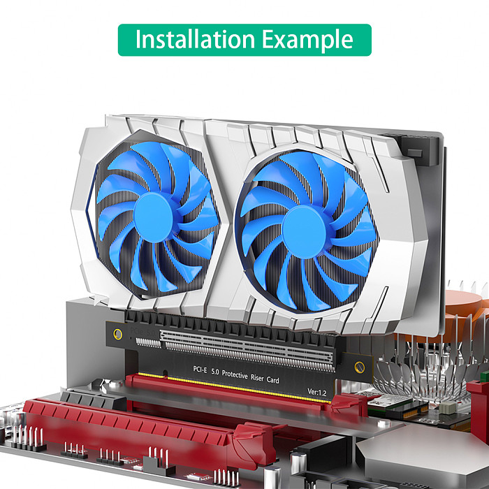 PCE-E 5.0 Protective Riser Card PCI-E 16X 5.0 PCI Express Riser Card Adapter for PC Computer