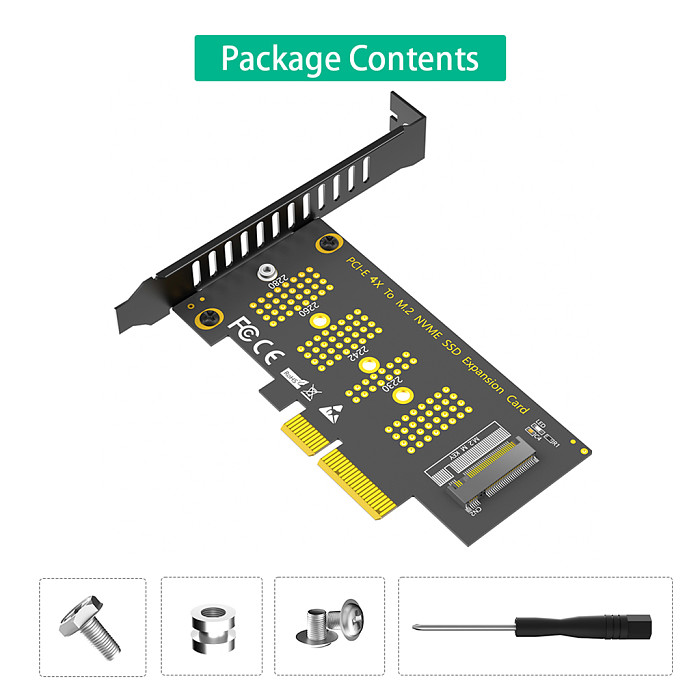 PCI-E 4X To M.2 NVME SSD Expansion Card Adapter NGFF M.2 Key M Slot Support 2230 2242 2260 2280 M.2 SSD