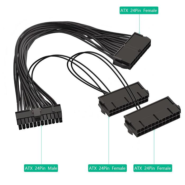 ATX 24 pin Power Supply Cable Synchronizer Male to Female ATX Motherboard Extension Cable for PC Computer Adapter