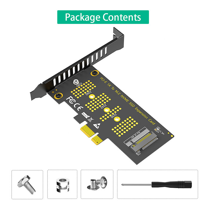 PCI-E 1X To M.2 NVME SSD Expansion Card Adapter NGFF M.2 Key M Slot Support 2230 2242 2260 2280 M.2 SSD
