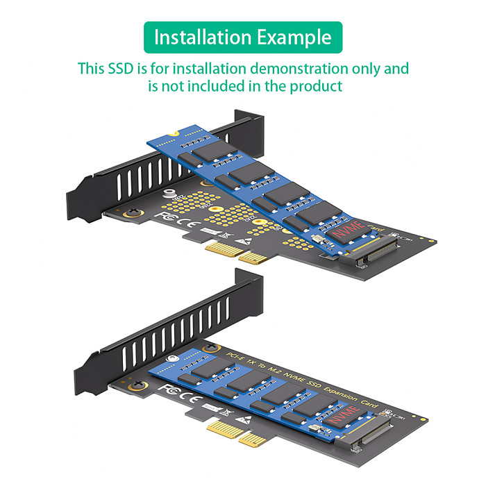 PCI-E 1X To M.2 NVME SSD Expansion Card Adapter NGFF M.2 Key M Slot Support 2230 2242 2260 2280 M.2 SSD