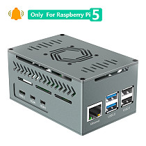 Aluminum Case for Raspberry Pi 5 with 4010 PWM Fan and Copper Heatsinks