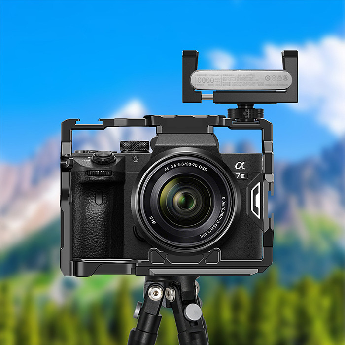 Universal Power Bank Holder with Cold Shoe Mount For Camera Cage Mobile Phone SSD Bracket Powerbank Clamp Video Shooting Support