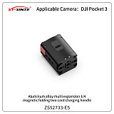 Aluminium Alloy Charging Handle Grip Magnetic Quick Release Base Type-C Adapter W/ 1/4  Cold Shoe Mount for DJI POCKET 3 Action Camera