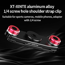 Aluminum Backpack Strap Clip Universal 360° Rotation 1/4 Ballhead Mount Fast Install Plate for GoPro Hero 13 DSLR Camera Photography