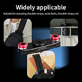 Aluminum Backpack Strap Clip Universal 360° Rotation 1/4 Ballhead Mount Fast Install Plate for DJI OSMO 360 GoPro Hero 13 DSLR Camera Photography