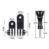 Helmet Fixed Mount with Straight Joint Long Screw for Gopro DJI Osmo Action Camera