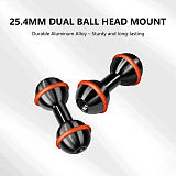 25.4mm/1inch Dual Ball Head Mount aluminum alloy adapter ball joint Motorcycle Mobile Phone Extension Stand Extension Rod