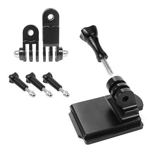 Helmet Fixed Mount with Straight Joint Long Screw for Gopro DJI Osmo Action Camera