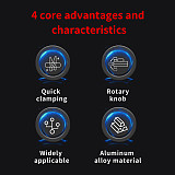 Aluminum Backpack Strap Clip Universal 360° Rotation 1/4 Ballhead Mount Fast Install Plate for DJI OSMO 360 GoPro Hero 13 DSLR Camera Photography