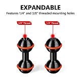 25.4mm/1inch Dual Ball Head Mount aluminum alloy adapter ball joint Motorcycle Mobile Phone Extension Stand Extension Rod