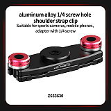 Aluminum Backpack Strap Clip Universal 360° Rotation 1/4 Ballhead Mount Fast Install Plate for DJI OSMO 360 GoPro Hero 13 DSLR Camera Photography