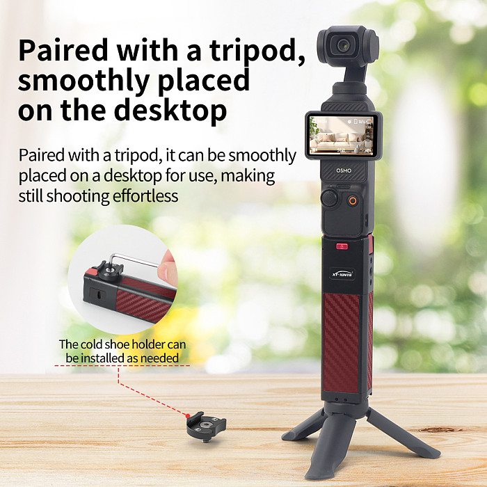 Aluminium Alloy Charging Handle Grip Magnetic Quick Release Base Type-C Adapter W/ 1/4  Cold Shoe Mount for DJI POCKET 3 POCKET4 Action Camera