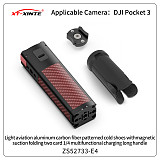 Aluminium Alloy Charging Handle Grip Magnetic Quick Release Base Type-C Adapter W/ 1/4  Cold Shoe Mount for DJI POCKET 3 Action Camera