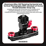 Aluminum Backpack Strap Clip Universal 360° Rotation 1/4 Ballhead Mount Fast Install Plate for DJI OSMO 360 GoPro Hero 13 DSLR Camera Photography