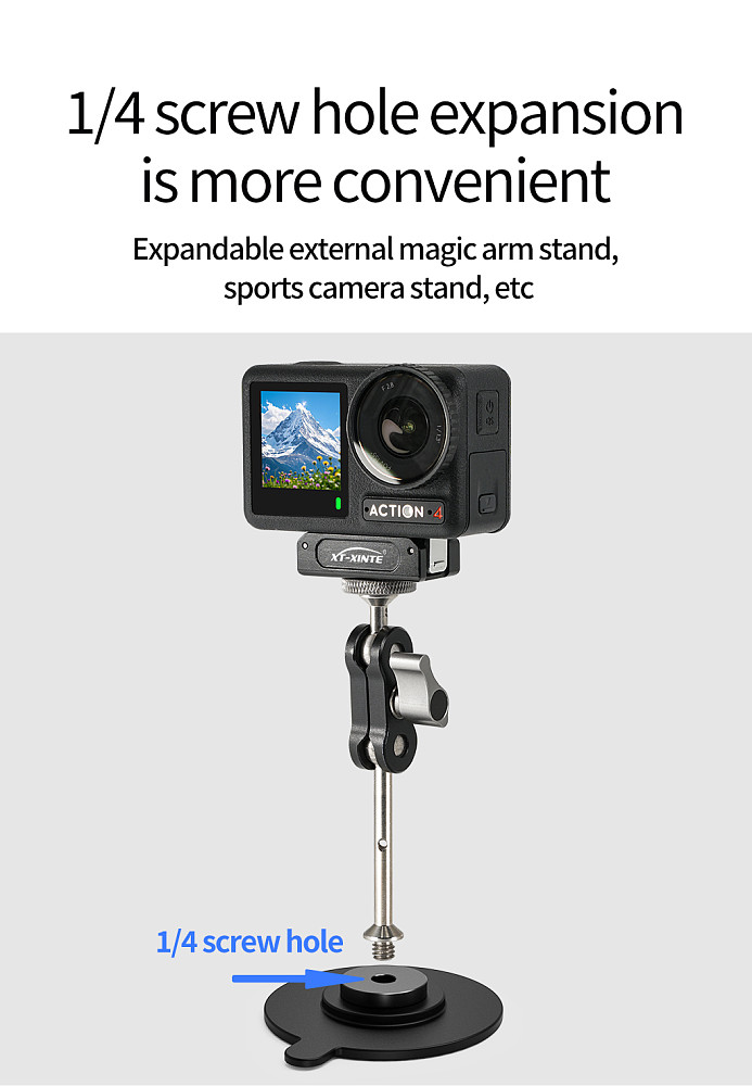 Action Camera Flexible Adhesive Fixed Base for Insta360 Ace Pro X4 X3 Gopro for DJI OSMO 360 Pocket 3 Motorcycle Helmet Mount Phone Stand