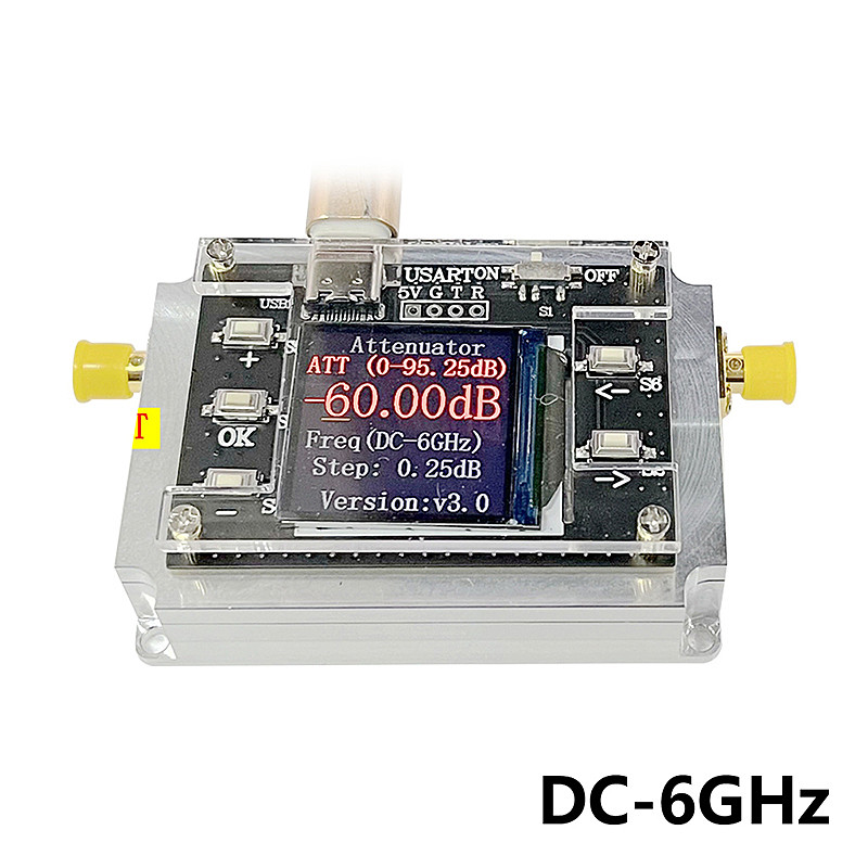 3G 6G 8G Digital Programmable Attenuator 90DB Step 0.25DB TFT Display CNC High Isolation Type C Port with SMA Female Connector