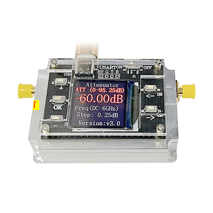 3G 6G 8G Digital Programmable Attenuator 90DB Step 0.25DB TFT Display CNC High Isolation Type C Port with SMA Female Connector