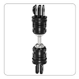 Metal universal Double Ball Head Damping Adjustment Bracket  1/4 screw hole to 1/4 screw hole pan tilt adapter, 1/4 screw hole to GOPRO three card slot pan tilt adapter, GOPRO two card to three card slot pan tilt adapter, 360 degree damping rotation extension adapter, For accessories such as selfie sticks/tripods/GOPRO13/DJI ACTION 5pro sports cameras