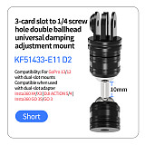 Metal universal Double Ball Head Damping Adjustment Bracket  1/4 screw hole to 1/4 screw hole pan tilt adapter, 1/4 screw hole to GOPRO three card slot pan tilt adapter, GOPRO two card to three card slot pan tilt adapter, 360 degree damping rotation extension adapter, For accessories such as selfie sticks/tripods/GOPRO13/DJI ACTION 5pro sports cameras