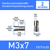 One slot stainless steel imperial 1/4 3/8 quick fit screw/D3.0mm positioning column Arri positioning column M3 * 4mm screw set For DSLR Mirrorless Cameras/Sony Fujifilm Sports Cameras/ DJI GOPRO11/GOPRO All Series For Phone clip  Accessories