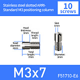 One slot stainless steel imperial 1/4 3/8 quick fit screw/D3.0mm positioning column Arri positioning column M3 * 4mm screw set For DSLR Mirrorless Cameras/Sony Fujifilm Sports Cameras/ DJI GOPRO11/GOPRO All Series For Phone clip  Accessories