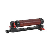 XINTE Adjustable Folding Stabilizer Wooden Handle Grip Dual/Single Handheld Extension Handlebar Bracket Gimbal Mount for DJI Ronin RS2/RS3/RS4 Pro/Mini
