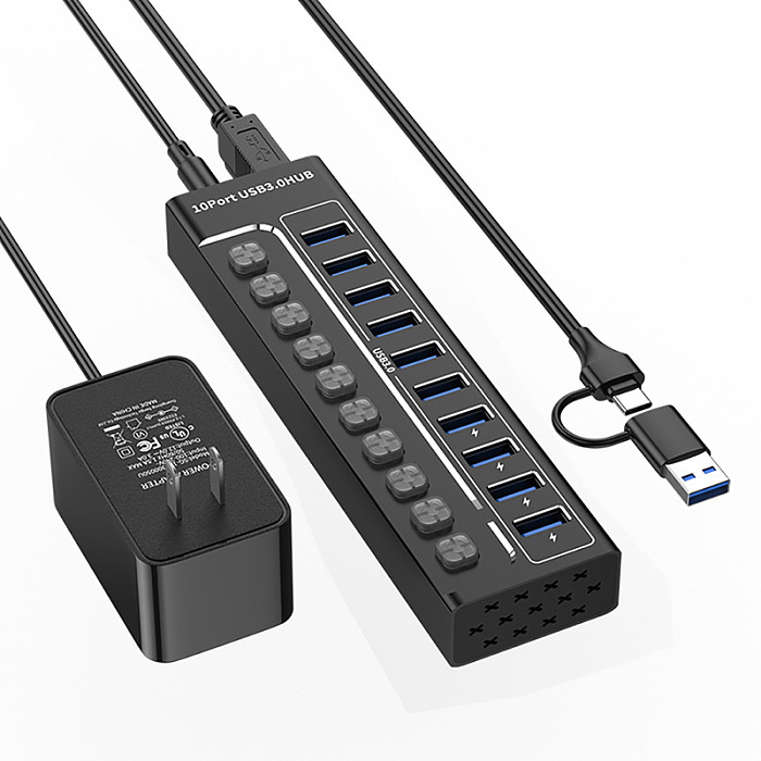 10 in 1 USB 3.0 HUB docking station Typec hub with switch, computer data multi port independent splitter