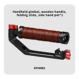 XINTE Universal Adjustable Folding Wooden Handheld Handle Accessories for DJI RS2/RS3/RS3 Mini/RS3 PRO/RS4/RS4 PRO Stabilizer with NATO Gimble Clamp