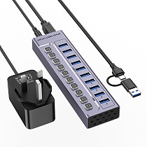 10 in 1 USB 3.0 HUB docking station Typec hub with switch, computer data multi port independent splitter