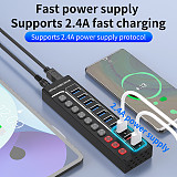 USB 3.0 expansion 7-port hub USB C with switch laptop desktop splitter 3-port 2.4A charging