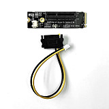 (ADT Link) M2 NVMe to PCIe 4.0 Adapter Board x16 Supports Graphics Card x4 Supports SSD (R42C With Power Cord) For high-speed network card, acquisition card, NVMe SSD hard drive card, USB adapter card