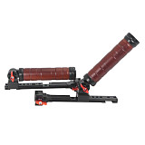 XINTE Adjustable Folding Stabilizer Wooden Handle Grip Dual/Single Handheld Extension Handlebar Bracket Gimbal Mount for DJI Ronin RS2/RS3/RS4 Pro/Mini
