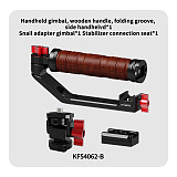 XINTE Universal Adjustable Folding Wooden Handheld Handle Accessories for DJI RS2/RS3/RS3 Mini/RS3 PRO/RS4/RS4 PRO Stabilizer with NATO Gimble Clamp