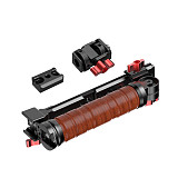 XINTE Adjustable Folding Stabilizer Wooden Handle Grip Dual/Single Handheld Extension Handlebar Bracket Gimbal Mount for DJI Ronin RS2/RS3/RS4 Pro/Mini
