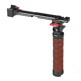 XINTE Adjustable Folding Stabilizer Wooden Handle Grip Dual/Single Handheld Extension Handlebar Bracket Gimbal Mount for DJI Ronin RS2/RS3/RS4 Pro/Mini