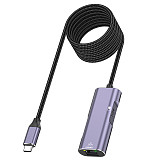 Type-C to Gigabit Ethernet Card Mobile to Ethernet Converter with Charging Suitable for iPhone and Huawei (Type-C to Ethernet Port/Gigabit+PD Charging Aluminum Shell Braided Wire)