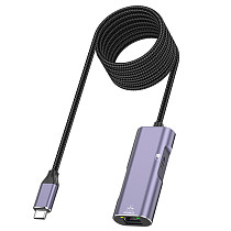 Type-C to Gigabit Ethernet Card Mobile to Ethernet Converter with Charging Suitable for iPhone and Huawei (Type-C to Ethernet Port/Gigabit+PD Charging Aluminum Shell Braided Wire)