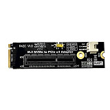 (ADT Link) M2 NVMe to PCIe 4.0 Adapter Board x16 Supports Graphics Card x4 Supports SSD (R42C With Power Cord) For high-speed network card, acquisition card, NVMe SSD hard drive card, USB adapter card